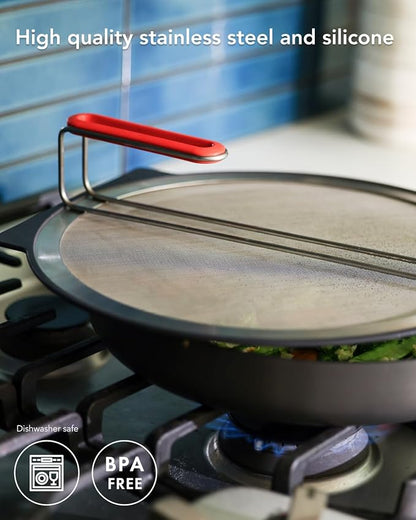 AirHood Self-Standing Splatter Screen – Heavy-Duty Stainless Steel Grease Guard for Frying Pans & Induction Cookers – Heat-Resistant, BPA-Free, Dishwasher Safe, Compact Storage - Image 5