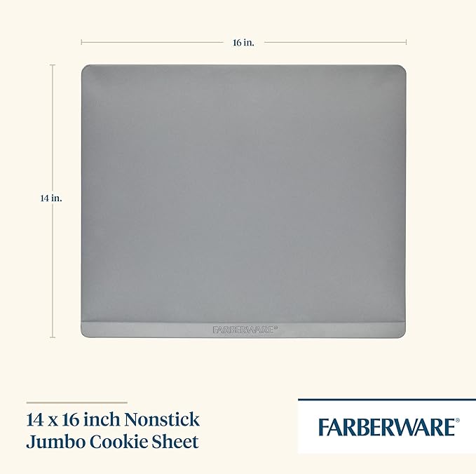 Farberware Insulated Nonstick Bakeware 14-Inch x 16-Inch Jumbo Cookie Sheet, Light Gray