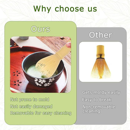 Matcha Whisk, Reusable Plastic Ceramic Matcha Whisk Easy to Clean Stirring Tool for Japanese Matcha Green Tea Ceremony (Yellow)