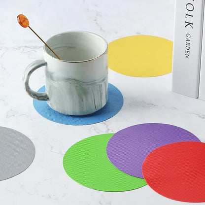 6PCS Round Jar Gripper Pads - Rubber Jar Opener, Kitchen Coasters for Seniors with Arthritis, 6 Colors