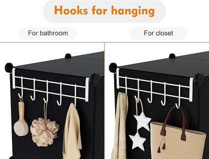 6-Cube Storage Organizer, Closet Organizer Storage Cabinet Shelf Bookcase Bookshelf with Metal Hammer, Storage Cubes Organizer Cabinet for Kids, Closet, Bedroom, Bathroom(11.8x11.8x11.8 inch)Black - Image 7