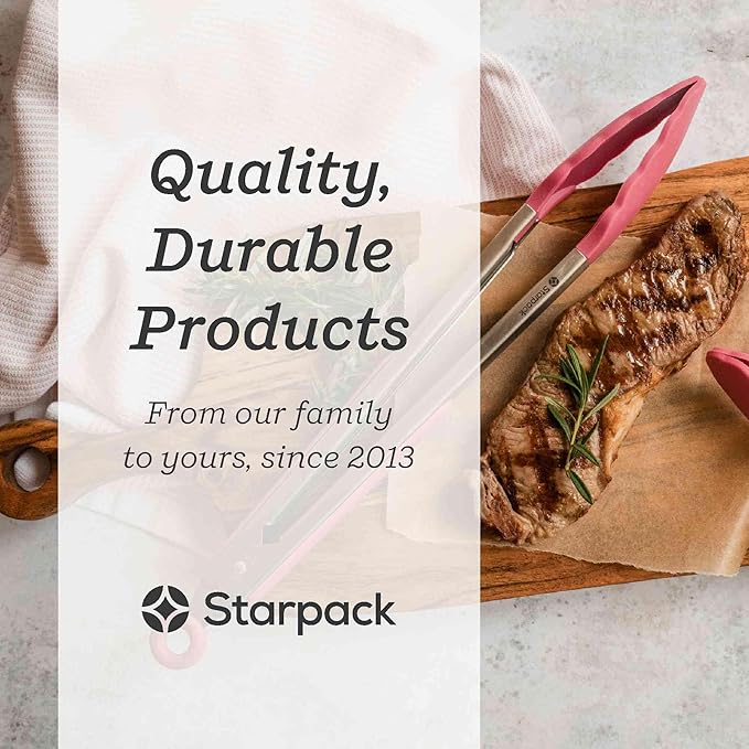 Starpack 'Get a Grip' Silicone Kitchen Tongs for Cooking 12 Inch - BBQ Tongs for Grill Heat Resistant to 600°F - Stainless Steel Tongs with Non Stick Tips - Silicone Tongs for Serving Food - Image 5