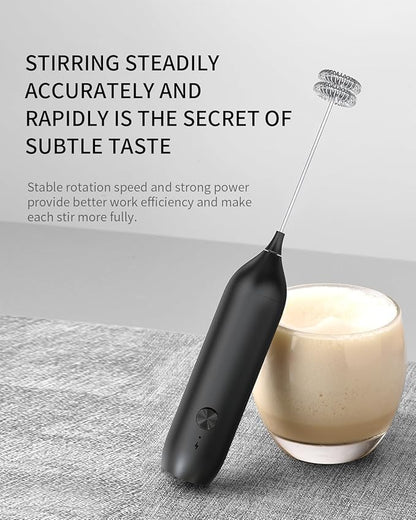 CIRCLE JOY Rechargeable Milk Frother Handheld, Coffee Frother Wand Drink Mixer with Stainless Steel Whisk for Coffee, Cappuccino, Lattes, Frappe, Matcha and Hot Chocolate, Black - Image 5