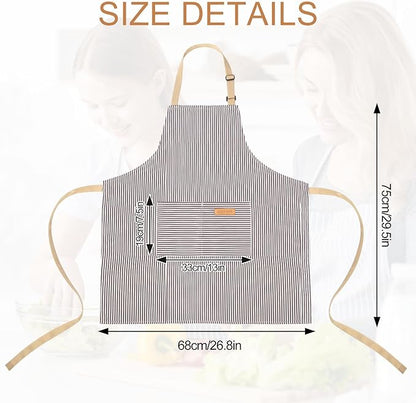 VALOME 2 Pack Kitchen Aprons, Apron for Cooking with 2 Pockets, Unisex Adjustable Neck Strap Chef Aprons for Men Women - Image 2