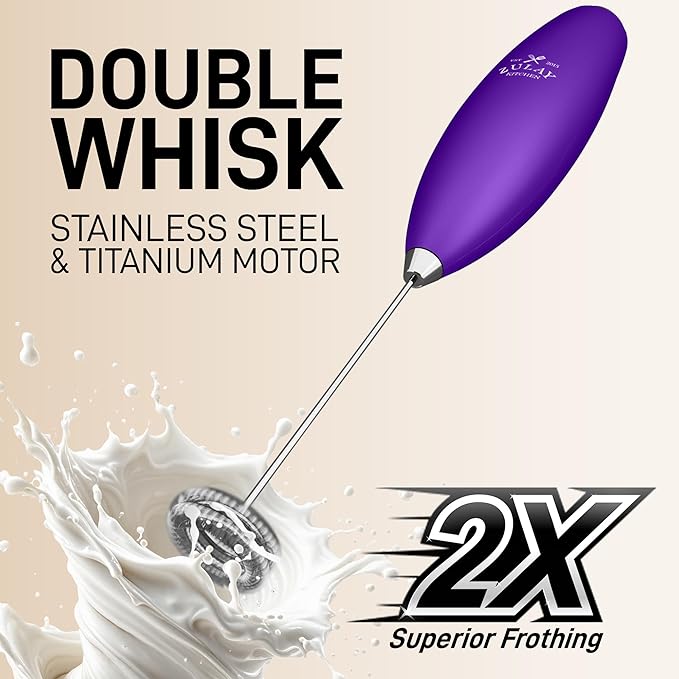 Zulay Kitchen Whisk Milk Frother with 4 Duracell Batteries - Powerful Handheld Foam Maker for Coffee, Lattes, Matcha, Hot Chocolate & Cappuccinos - Whip Creamy Froth in Seconds - Image 4