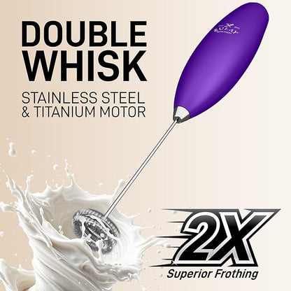 Zulay Kitchen Whisk Milk Frother with 4 Duracell Batteries - Powerful Handheld Foam Maker for Coffee, Lattes, Matcha, Hot Chocolate & Cappuccinos - Whip Creamy Froth in Seconds - Image 4