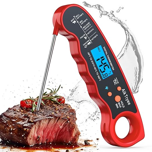 Digital Instant Read Meat Thermometer Kitchen Cooking Food Candy Thermometer for Oil Deep Fry BBQ Grill Smoker Thermometer by AikTryee by AikTryee