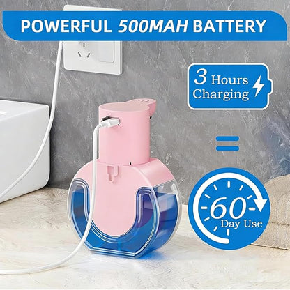 2Pack Automatic Soap Dispenser Touchless, Rechargeable Liquid Soap Dispenser,15oz/420ml Smart Hand Soap Dispensers,4-Level Adjustable,Wall Mount for Bathroom Kitchen Dish Soap,Hands-Free(Pink) - Image 6