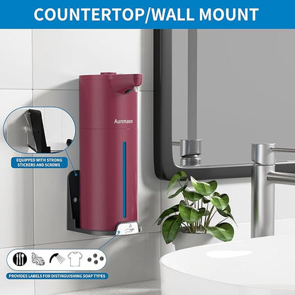 Automatic Soap Dispenser Touchless, Hands-Free, Multi Adjustable Volume, Long Battery Life, Compatible with Thick & Thin Dish/Hand Soap for Bathroom and Kitchen, Easy for Toddlers, Red - Image 4