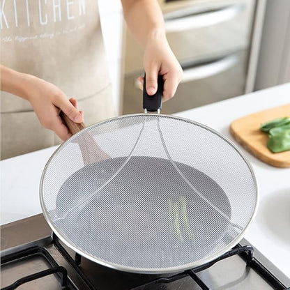 Large Splatter Screen for Frying Pan, 15 Inch Stainless Steel Grease Splatter Guard, Mesh Frying Screen Keeps Kitchen Clean and Protects Skin From Burns - Image 6