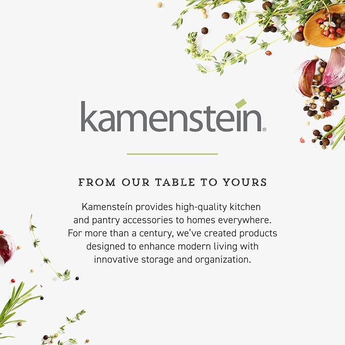 Kamenstein 20 Jar Revolving Countertop Spice Rack with Spices Included, FREE Spice Refills for 5 Years, Polished Stainless Steel with Black Caps, 30020 - Image 8