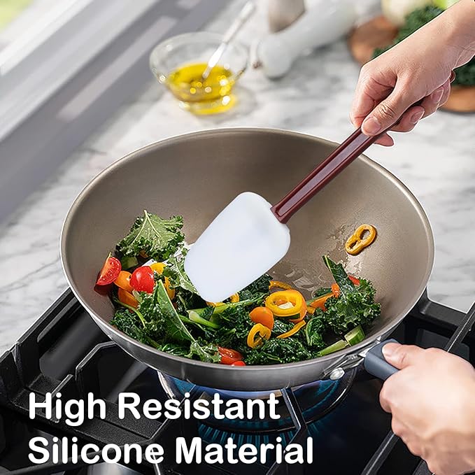 16.5 INCH Silicone Spatulas Heat Resistant Heavy Duty Rubber Spatulas Commercial Spatulas Set for Kitchen Use Silicone Cooking Utensils Sets of 2 - Image 6