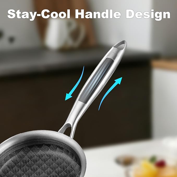 DELARLO Tri-Ply Stainless Steel 9Inch Omelette Pans Nonstick Frying Pan,Egg Pan Durable Chef's Pan,Induction Kitchen Skillets, Compatible with All Cooktops, Up to 600℉
