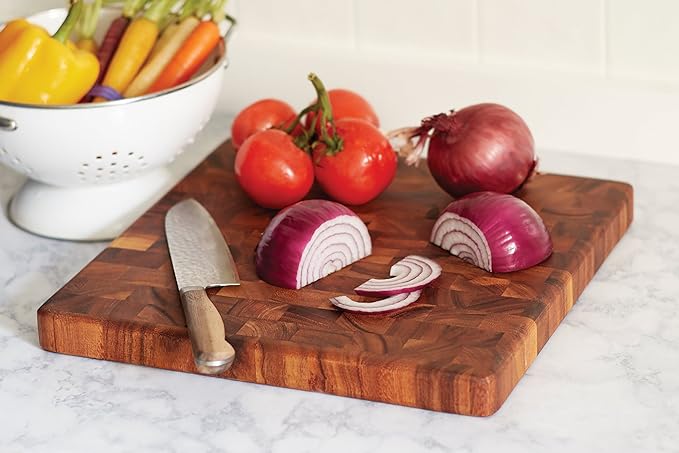 Ironwood Gourmet 28218 Square Charleston End Grain Chef's Board , Acacia Wood 14" Square - Image 2