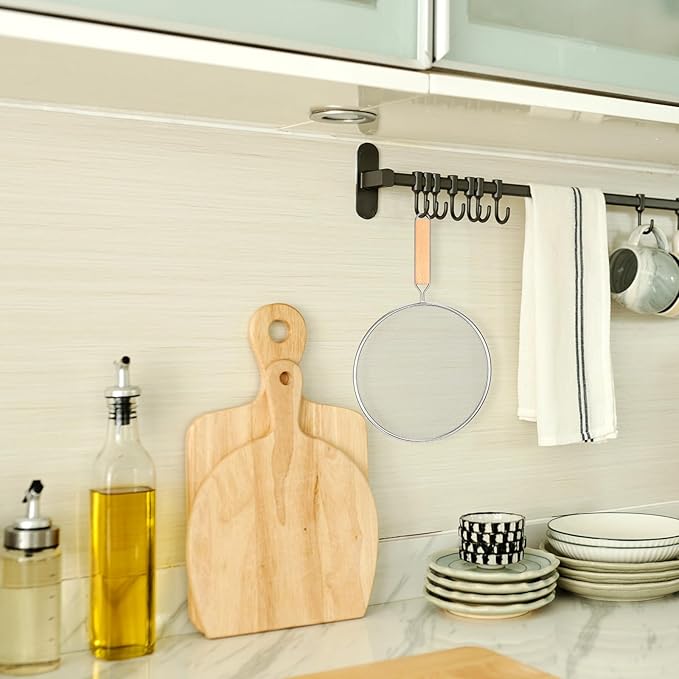 8.3Inch Grease Splatter Screen, Stainless Steel Splatter Screen for Frying Pan with Wood Handle Grease Splatters Guard Hot Oil Splash Protector Cover Oil Splash for Kitchen Cooking Supplies - Image 6