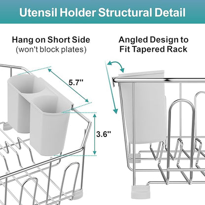 GSlife Small in Sink Dish Drying Rack - Stainless Steel Compact Dish Drainer for RV Kitchen Apartment Sink, Rust Resistant Inside Sink Rack, 1–2 Person Households, 11.6" W x 13.4" L, Silver - Image 7