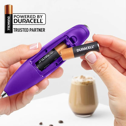 Zulay Kitchen Whisk Milk Frother with 4 Duracell Batteries - Powerful Handheld Foam Maker for Coffee, Lattes, Matcha, Hot Chocolate & Cappuccinos - Whip Creamy Froth in Seconds - Image 6