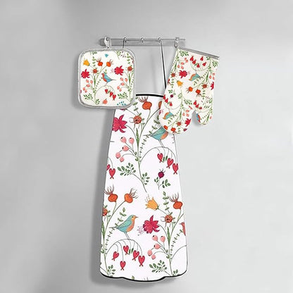5 Pcs Kitchen Stuff, Kitchen Oven Mitts and Pot Holders Sets with Cooking Kitchen Aprons for Women,Kitchen Accessories Gifts for Women