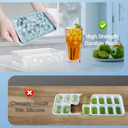 WIBIMEN Ice Cube Tray with Lid and Bin - Round Ice Trays for Freezer with Lid - Ice Cube Trays for Freezer with Ice Container (1"-2PACK Blue) - Image 9