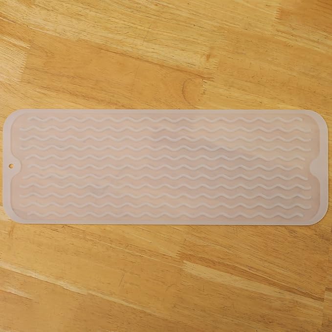 MicoYang Silicone Dish Drying Mat for Multiple Usage,Easy clean,Eco-friendly,Heat-resistant Silicone Mat for Kitchen Counter,Sink,Bar,Bottle,or Cup Translucent M 17 inches x 6 inches by MicoYang