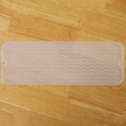 MicoYang Silicone Dish Drying Mat for Multiple Usage,Easy clean,Eco-friendly,Heat-resistant Silicone Mat for Kitchen Counter,Sink,Bar,Bottle,or Cup Translucent M 17 inches x 6 inches by MicoYang