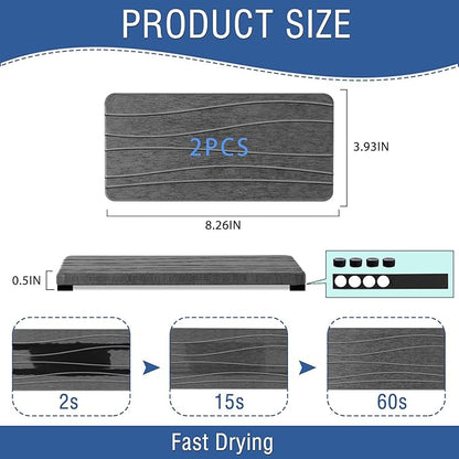 2PCS Water Absorbing Stone Tray, Fast Drying Stone Sink Tray, Water Absorbent Diatomite Trays, Stones Soap Trays, Diatomite Coasters for Kitchen Sink Bathroom Counter, Hand Soap Dish & Holders - Image 6
