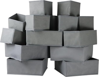 Fordonral 16 Pack Drawer Organizer Clothes, Foldable Fabric Dresser Organizer Closet Organizers and Storage Box for Underwear,Folded Clothes,Baby Clothing,Socks,Bra,Towels,Ties(Gray) - Image 7