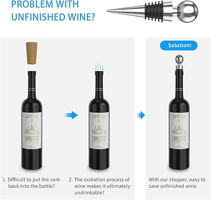 IPOW Wine Opener, Zinc Alloy Wine Bottle Opener, Wing Corkscrew Heavy Duty, Manual Multifunctional Cork Screw for Waiter, - Image 5