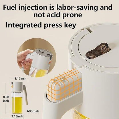 20.3oz/600ml Glass Material 2 in 1 Olive Oil Sprayer for Cooking, Switch Between Mist & Precision Pour, Food-Grade Oil Mister for Kitchen, Air Fryer, BBQ, Salad, Baking - Image 4