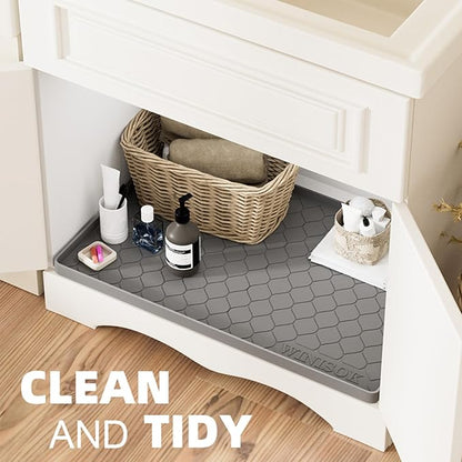 Winisok Silicone Under Sink Mat 22" x 22", kitchen Essentials and Gadgets, Shelf liner and Cabinet Protector, Home Organizers and Storage, Waterproof Bathroom Tray - Image 4