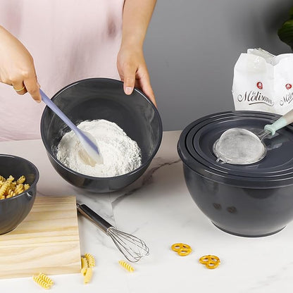 Greentainer Plastic Mixing Bowls with Lids Set for Kitchen, 5 Set Nesting Bowls for Mixing, Baking, Prepping, Cooking and Serving Food, Mixing Bowls Dishwasher, Microwave Safe - Image 7