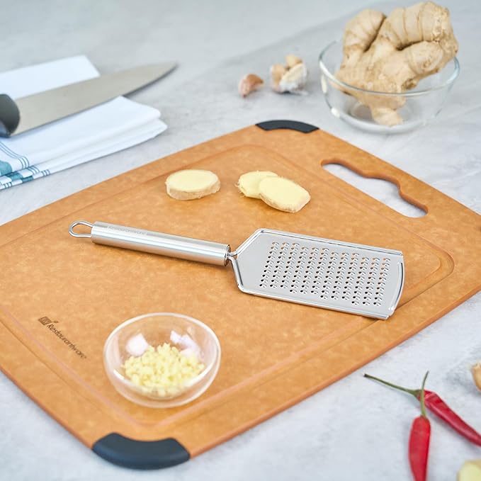 Restaurantware Stainless Steel Fine Cheese Grater - German Standard Lemon Zester with Ergonomic Handle, Sharp Blades, Dishwasher Safe - Handheld Kitchen Grater for Parmesan, Garlic, Ginger - Image 7