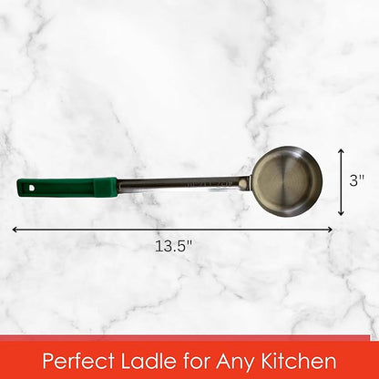 4 Ounce Solid Stainless Steel Portion Control Ladle Spoon for Measuring and Serving; Commercial Grade Serving Scoops [Pack of 2] - Image 4