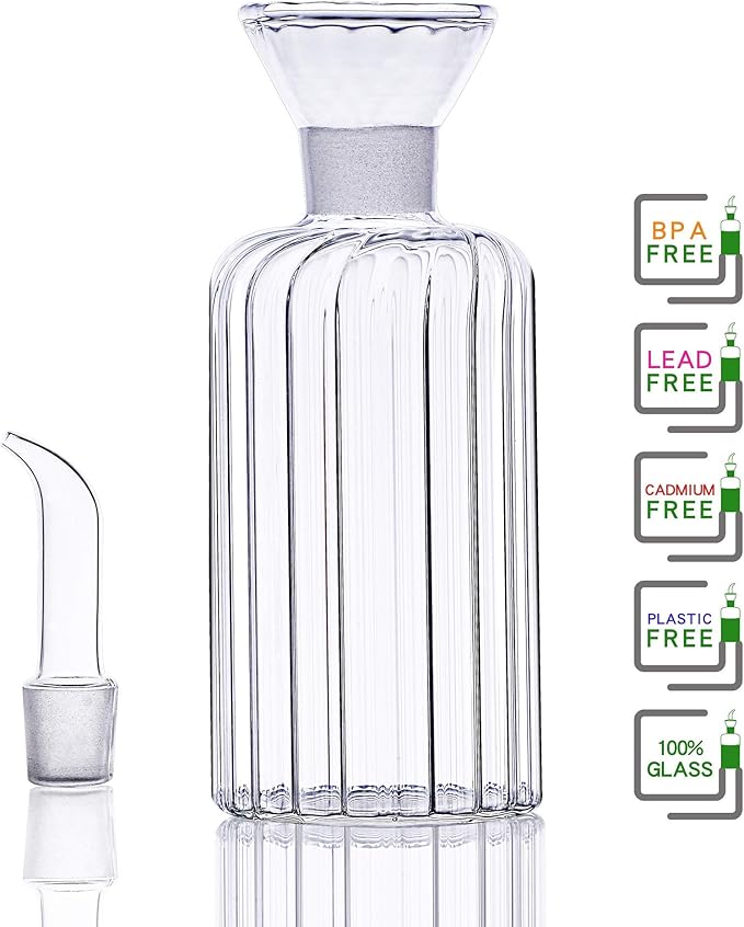 HAIZEEN 8oz/240ml Olive Oil Bottle Dispenser/Glass Cruet with DRIPLESS POUR SPOUT for Kitchen and BBQ - Image 3