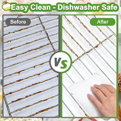 Decymis Cooling Rack and Baking Rack with Stainless Steel, 2 - Pack 10 x 15 Inches Heavy Duty Cooling Racks for Cooking and Baking, Sturdy Cookie Cooling Rack, Easy to Clean Oven & Dishwasher Safe - Image 3