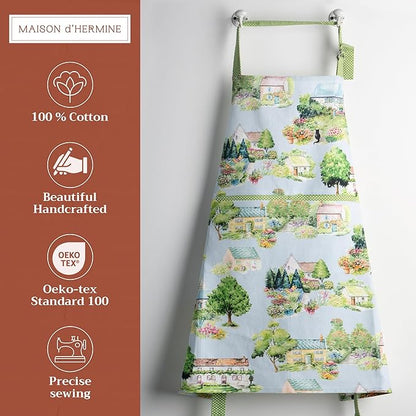 Maison d' Hermine 100% Cotton Apron for women with Pocket Kitchen Chef Apron for Men Cooking Mothers Day Gifts