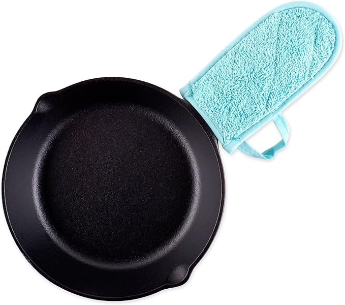 DII Basic Terry Collection Quilted 100% Cotton, Pan Handle, Aqua, 3 Piece - Image 4