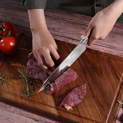 YOTSUBA 8 Inch Japanese Chef Knife, Ultra Sharp Professional Kitchen Knife, High Carbon Stainless Steel Knife with Ergonomic Wood Handle, Ideal for Home Cooking and Premium Gifting