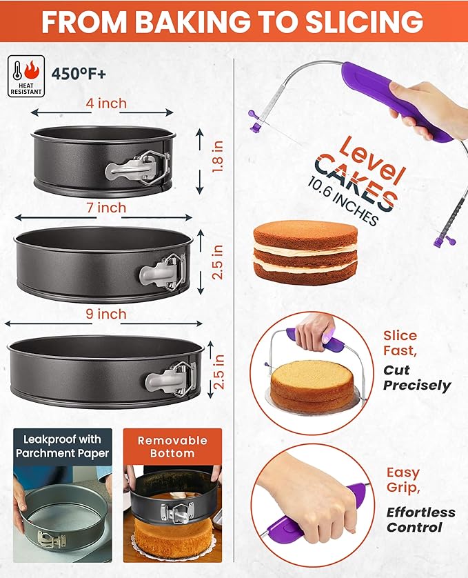 RFAQK 700PCs Cake Decorating Kit with Baking Supplies - Cake Turntable for Decorating with Baking Pans, Leveler, 24 Numbered Piping Tips, 2 Spatulas, Fondant Tools, Video Course, Pattern Chart & More - Image 2