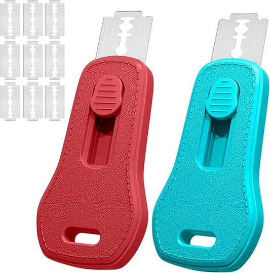 24SHEN Bread Lame, Sourdough Scoring Tool with Extractable & Magnetic, Sour Dough Tools Sourdough Cutter for Homemade Bread Making, Scoring Knife Include 5 Razor Blades-Blue & Red by 24SHEN