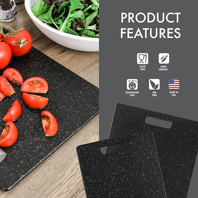 Dexas Superboard Pastry Board and Cutting Boards, Set of Two, Midnight Granite Color - Image 5