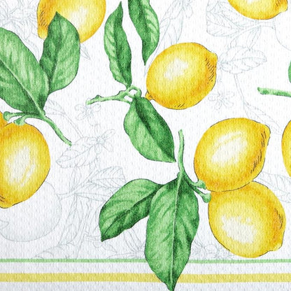 Martha Stewart Lots of Lemons Modern Kitchen Towel, Oven Mitt & Potholder Set, 4-Pack, White-Yellow - Image 3