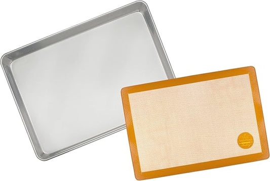 Mrs. Anderson’s Baking Non-Stick Silicone Half-Size Baking Mat and Sheet Pan Set, 13 x 18-Inch