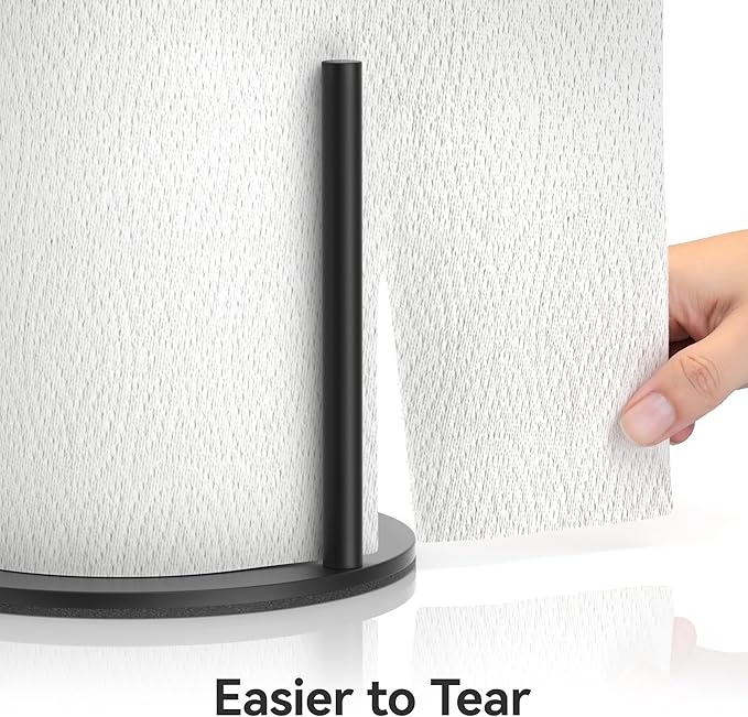 Paper Towel Holder Countertop, Stainless Steel, Black, for Kitchen, Pantry, RV - Image 2