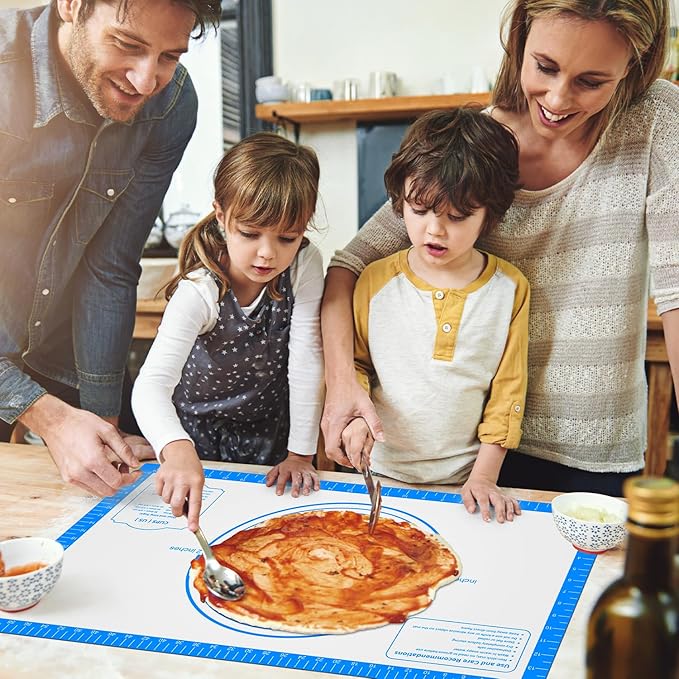 Pastrty Mat for Dough Rolling, Silicone Baking Mat with Measurement, Fondant Mat for Making Cookies Macarons Bread Pizza Oven Mat, Silicone Mat for Baking - Image 7