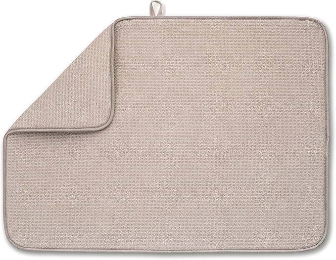 Bellemain XL Dish Mat 24" x 17" ( LARGEST MAT ) Microfiber Dish Drying Mat , Super absorbent ( Ivory ) by Bellemain