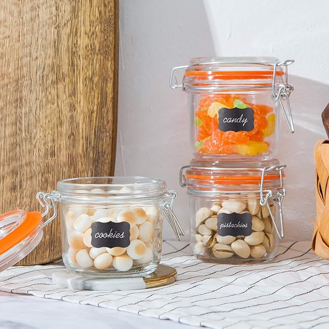 Encheng Glass Jars With Airtight Lids, 6 oz Mason Jars,Glass Jar With Leak Proof Rubber Gasket 200ml,Storage Jar With Hinged Lid for Home and Kitchen,GlassStorage Containers With Lids 12 Pack - Image 6