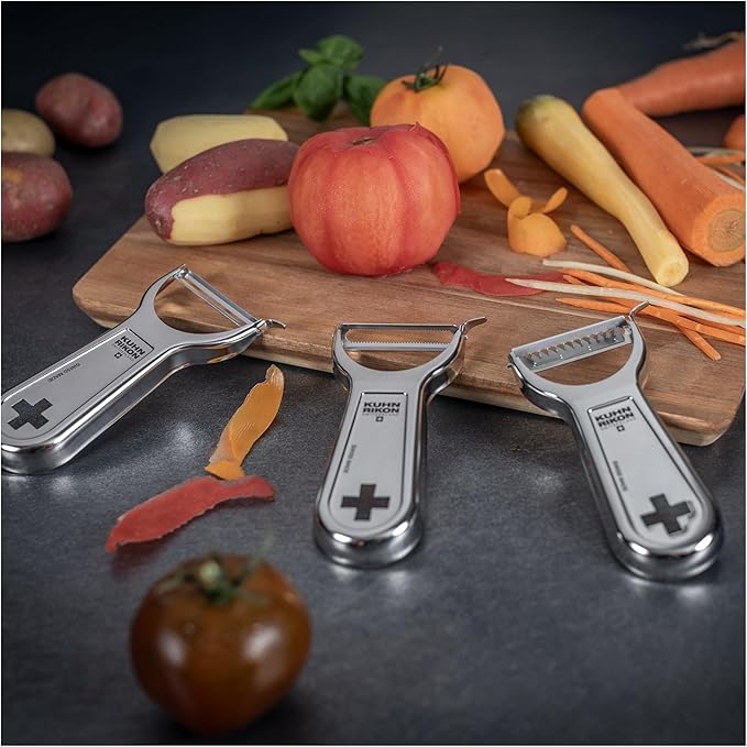 Kuhn Rikon "Swiss Metallic" Julienne Cross Peeler, Silver - Image 5