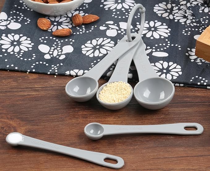 DOTINGHUX Measuring Spoons Set with Egg Separator 12-Piece,Gray