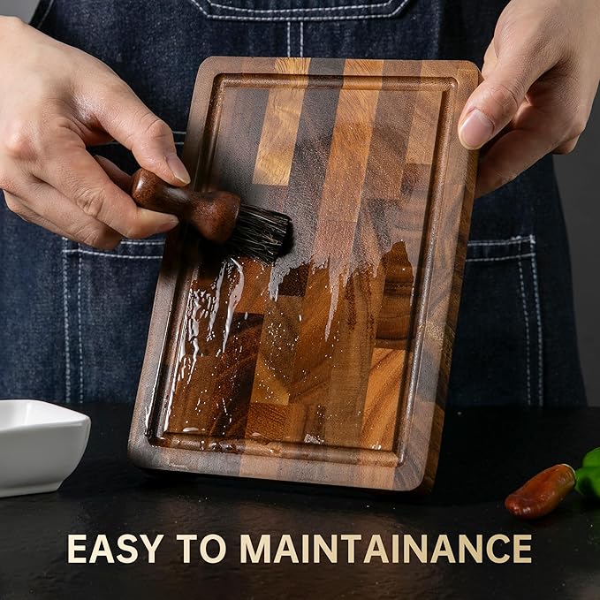 THETCHRY Walnut Wood Cutting Board for Kitchen, Small Chopping Board Portable, Compact Size for Daily Prep Stable Use, 9"x6"x0.8" - Image 8